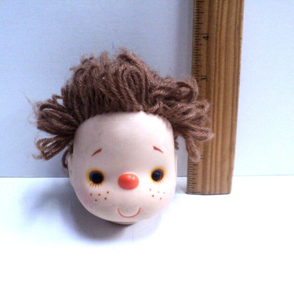 Ice Cream Doll Head Only Darice 1980 Craft Your Own Doll Brown Curly Yarn Hair